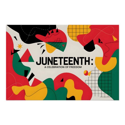 Moderne Abstracte Juneteenth Freedom Celebration K Perfect Poster (Voorkant)