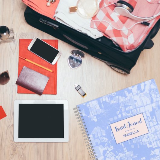 Moderne Abstracte kaart Blauw Patroonreisblad Notitieboek