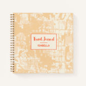 Moderne Abstracte kaart gele patroonreisblad Notitieboek (Voorkant)