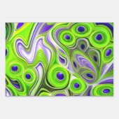 Moderne Abstracte kalkgroen, wit en geel Inpakpapier Vel (Voorkant)