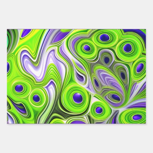 Moderne Abstracte kalkgroen, wit en geel Inpakpapier Vel (Voorkant)