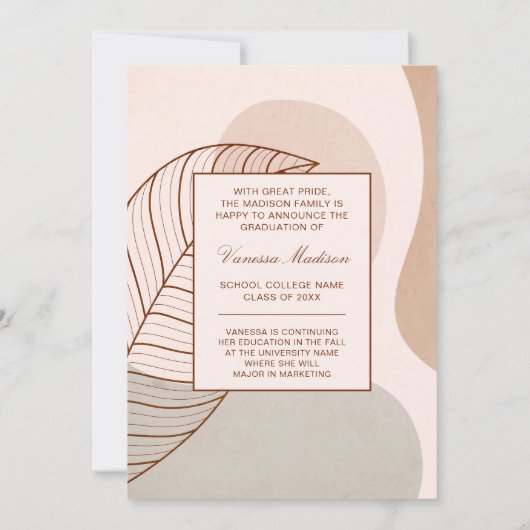 Moderne Abstracte kalligrafiesusfoto Aankondiging (Achterkant)