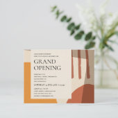 MODERNE ABSTRACTE KARTROUW GELLOW VERLENEN OPENEN AANKONDIGINGSKAART (Staand voorkant)