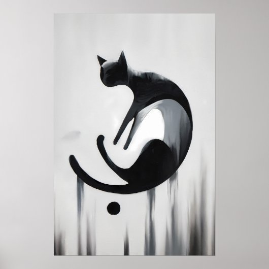 Moderne Abstracte kat – minimalistisch design Poster (Voorkant)