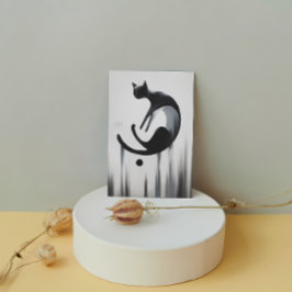 Moderne Abstracte kat - Minimalistische ontwerpkun Briefkaart