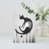 Moderne Abstracte kat - Minimalistische ontwerpkun Briefkaart (Staand voorkant)