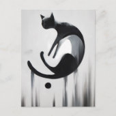 Moderne Abstracte kat - Minimalistische ontwerpkun Briefkaart (Voorkant)
