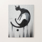 Moderne Abstracte kat - Minimalistische ontwerpkun Legpuzzel (Verticaal)