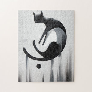 Moderne Abstracte kat - Minimalistische ontwerpkun Legpuzzel
