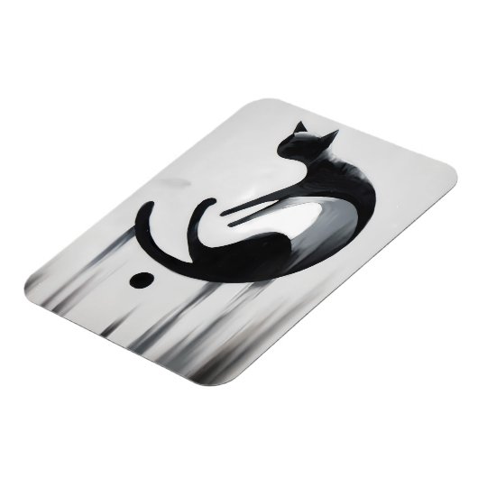 Moderne Abstracte kat - Minimalistische ontwerpkun Magneet (Linkerzijde)