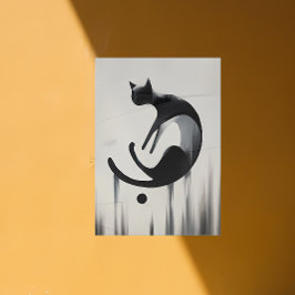 Moderne Abstracte kat - Minimalistische ontwerpkun Perfect Poster