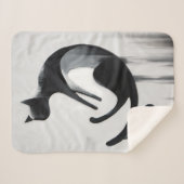 Moderne Abstracte kat - Minimalistische ontwerpkun Sherpa Deken (Voorkant (horizontaal))