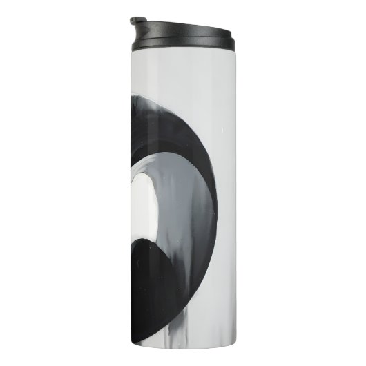 Moderne Abstracte kat - Minimalistische ontwerpkun Thermosbeker (Geroteerd rechts)