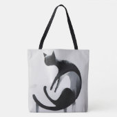 Moderne Abstracte kat - Minimalistische ontwerpkun Tote Bag (Voorkant)