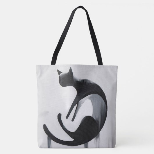 Moderne Abstracte kat - Minimalistische ontwerpkun Tote Bag (Voorkant)