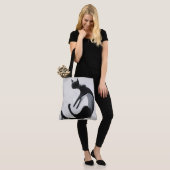 Moderne Abstracte kat - Minimalistische ontwerpkun Tote Bag (Op model)