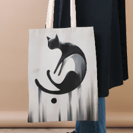 Moderne Abstracte kat - Minimalistische ontwerpkun Tote Bag