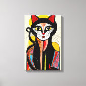 Moderne Abstracte kattenkunst voor stijlvolle ruim Canvas Afdruk (Voorkant)