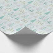 Moderne Abstracte Kerstbomen Crème Kerstmis Cadeaupapier (Hoek)
