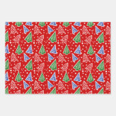 Moderne abstracte kerstbomen inpakpapier vel (Voorkant 2)