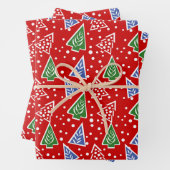 Moderne abstracte kerstbomen inpakpapier vel (In situ)