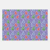 Moderne abstracte kerstbomen paarse vakantie inpakpapier vel (Voorkant 3)