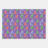 Moderne abstracte kerstbomen paarse vakantie inpakpapier vel (Voorkant 2)