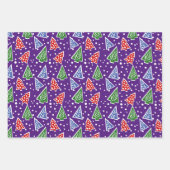Moderne abstracte kerstbomen paarse vakantie inpakpapier vel (Voorkant)