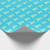 Moderne Abstracte kerstboom blauw groen Cadeaupapier (Hoek)