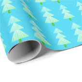 Moderne Abstracte kerstboom blauw groen Cadeaupapier (Rol Hoek)