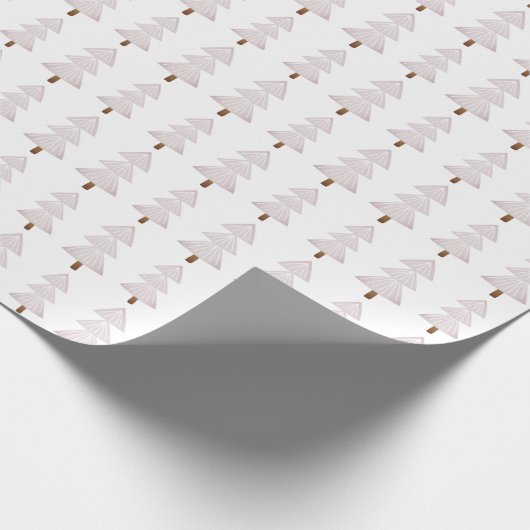 Moderne Abstracte Kerstboom Blush Pink Cadeaupapier (Hoek)