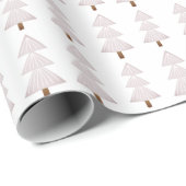 Moderne Abstracte Kerstboom Blush Pink Cadeaupapier (Rol Hoek)