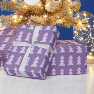 Moderne Abstracte Kerstboom Lavendel Cadeaupapier