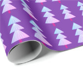 Moderne Abstracte Kerstboom Paarse Roze Cadeaupapier (Rol Hoek)