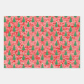 Moderne Abstracte kerstboom Patroon Waterverf Inpakpapier Vel (Voorkant 3)