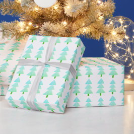 Moderne Abstracte kerstboom turquoise Cadeaupapier