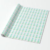 Moderne Abstracte kerstboom turquoise Cadeaupapier (Uitgerold)