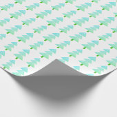 Moderne Abstracte kerstboom turquoise Cadeaupapier (Hoek)