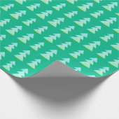 Moderne Abstracte kerstboom turquoise Cadeaupapier (Hoek)