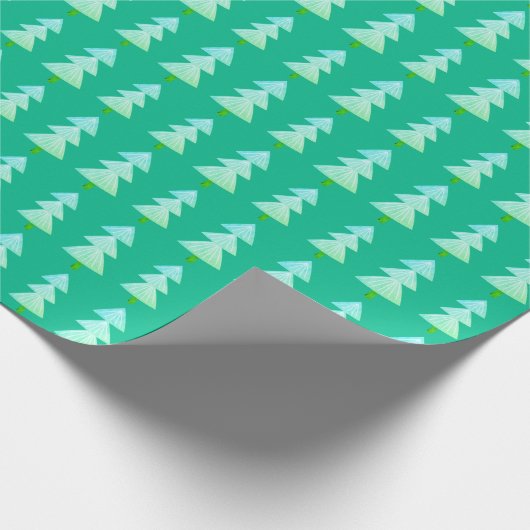 Moderne Abstracte kerstboom turquoise Cadeaupapier (Hoek)