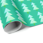 Moderne Abstracte kerstboom turquoise Cadeaupapier (Rol Hoek)