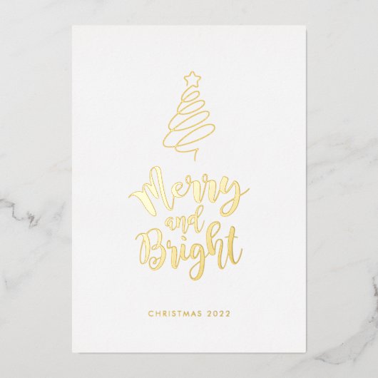 Moderne Abstracte Kerstboom | Voeg Uw Foto Toe Folie Feestdagenkaart (Voorkant)