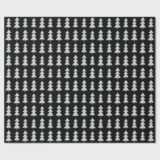 Moderne Abstracte kerstboom zwart grijs Cadeaupapier (Vlak)