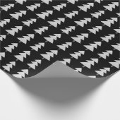 Moderne Abstracte kerstboom zwart grijs Cadeaupapier (Hoek)