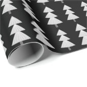 Moderne Abstracte kerstboom zwart grijs Cadeaupapier (Rol Hoek)