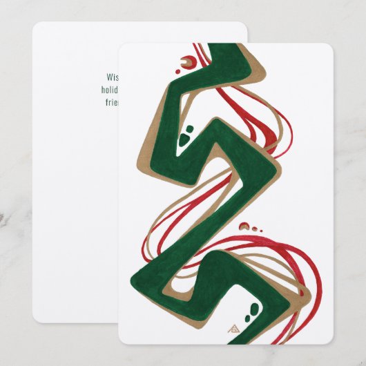 Moderne Abstracte kerstfeestkaart Kaart (Voorkant / Achterkant)