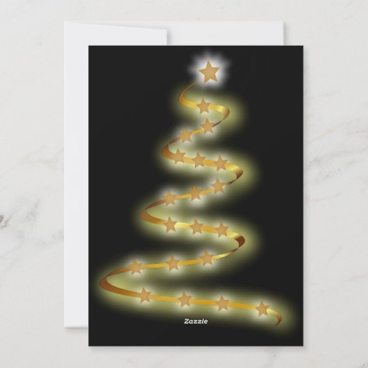 Moderne abstracte kerstkaart rendiergoud zwart (Achterkant)