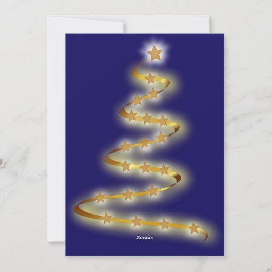 Moderne abstracte kerstkaart rendiergoudblauw (Achterkant)