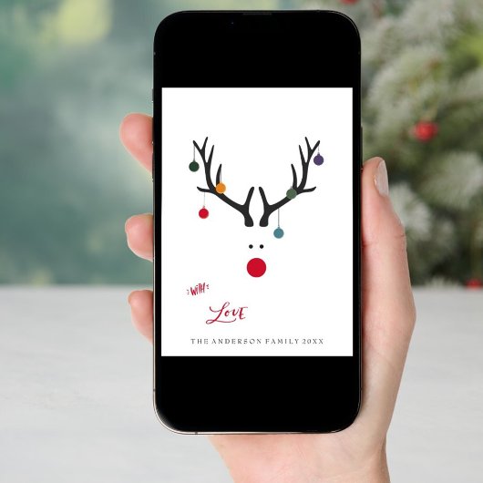 Moderne abstracte kerstkaartrender op wit feestdagenkaart