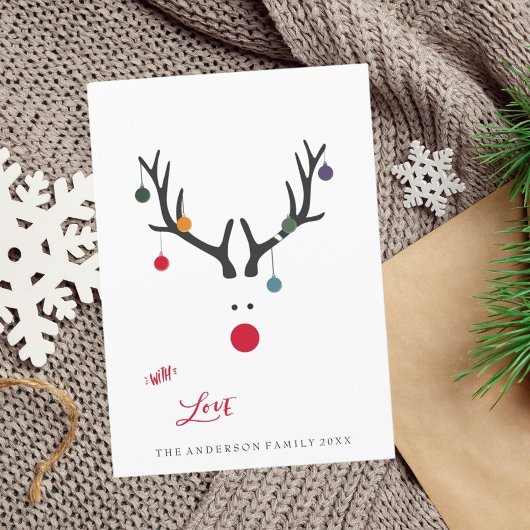 Moderne abstracte kerstkaartrender op wit feestdagenkaart